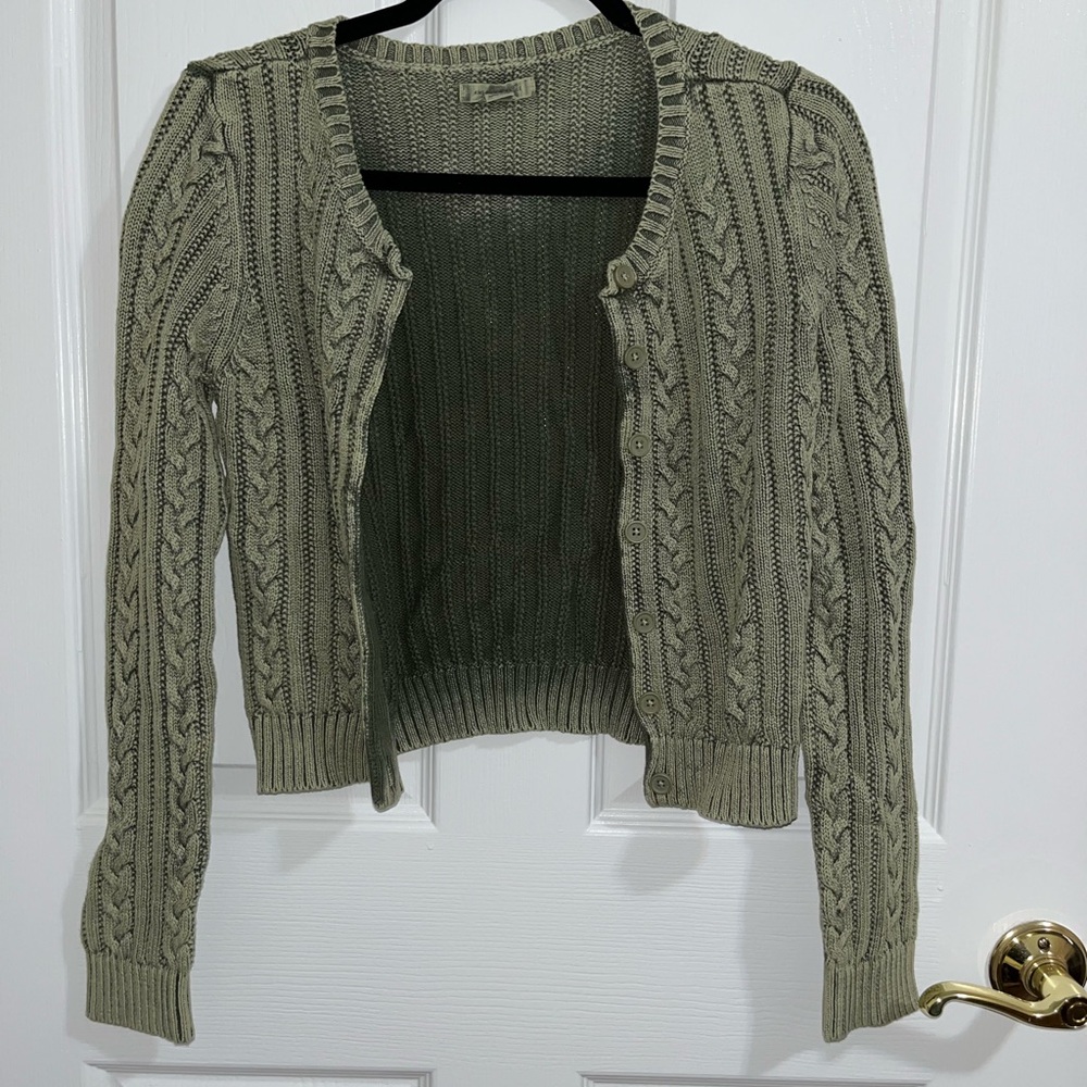 Olive Green Cable Knit Sweater